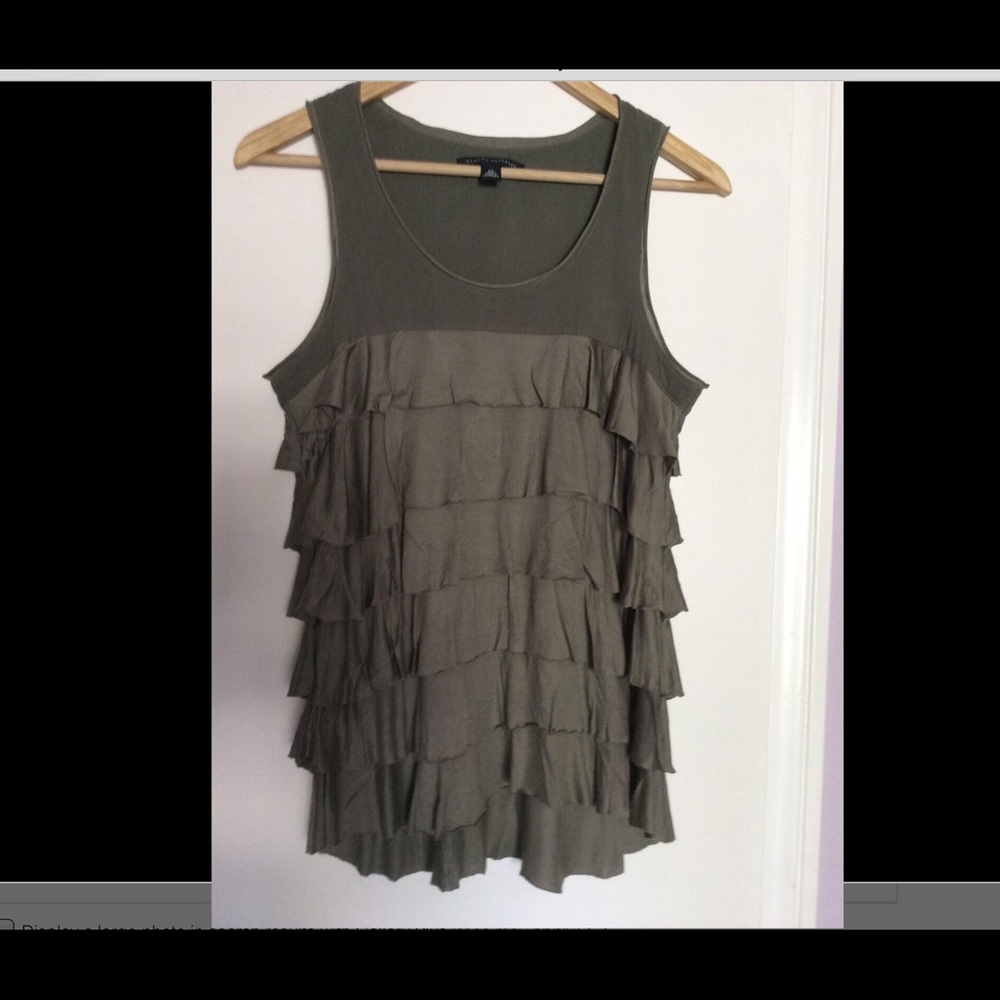 Banana Republic Boho Woven Trim Shutter Pleat Style High Low Hem